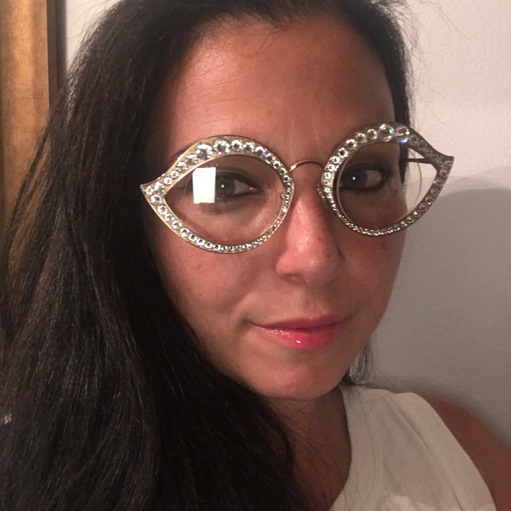 Authentic GUCCI 41mm Gold/crystals pres glasses - Picture 8 of 8